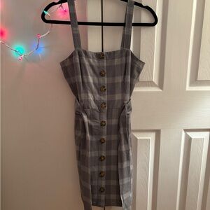 Abercrombie & Fitch Gray Checkered Mini Dress